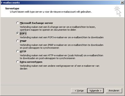 Outlook 2003 - pop3 configureren