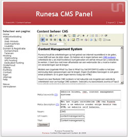 Screenshot Runesa Content Management Systeem