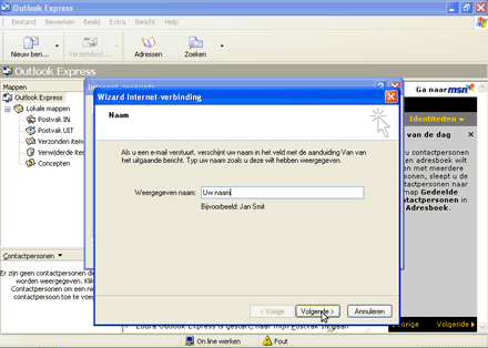 Outlook Express - uw naam