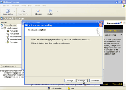 Outlook Express - Voltooien